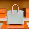 Hermes Birkin Togo & Swift Pearl grey & 3Q Pink Silver Hardware 25cm Full Handmade