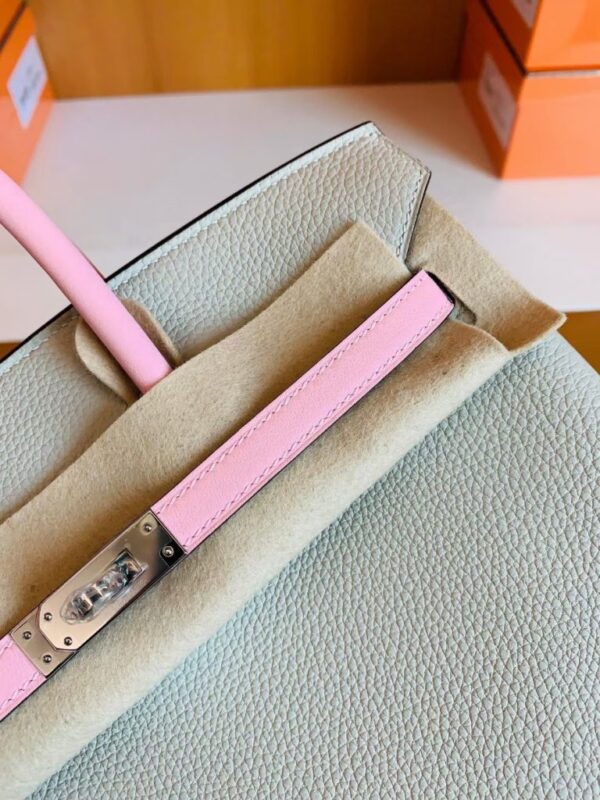 mmexport1681810028221-768x1024-1 Hermes Birkin Togo & Swift Pearl grey & 3Q Pink Silver Hardware 25cm Full Handmade
