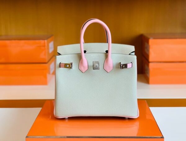 mmexport1681810031089-1024x777-1 Hermes Birkin Togo & Swift Pearl grey & 3Q Pink Silver Hardware 25cm Full Handmade