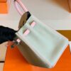 Hermes Birkin Togo & Swift Pearl grey & 3Q Pink Silver Hardware 25cm Full Handmade