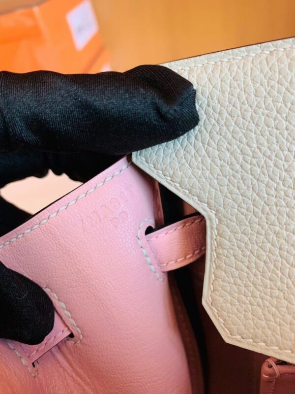 mmexport1681810037455-768x1024-1 Hermes Birkin Togo & Swift Pearl grey & 3Q Pink Silver Hardware 25cm Full Handmade