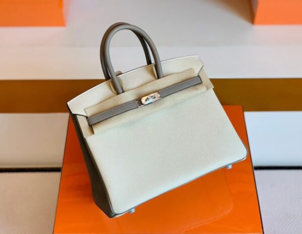mmexport1681810053684-1024x793-1 Hermes Birkin Togo Creamy White & gris ashpite Silver Hardware 25cm Full Handmade