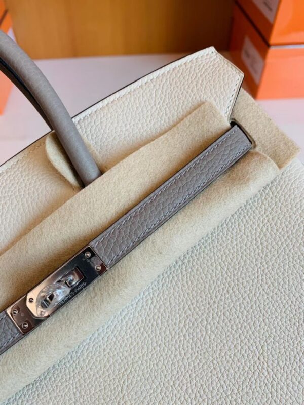 mmexport1681810055056-768x1024-1 Hermes Birkin Togo Creamy White & gris ashpite Silver Hardware 25cm Full Handmade