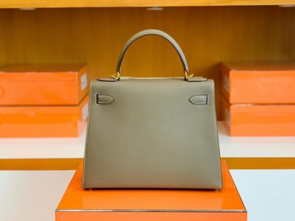 Hermes Kelly Epsom Etoupe Grey Gold Hardware 28cm Full Handmade