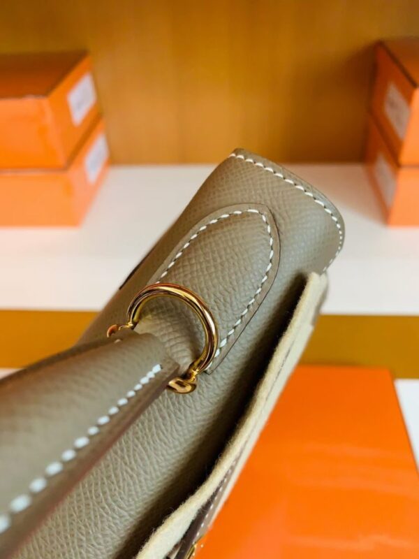 Hermes Kelly Epsom Etoupe Grey Gold Hardware 28cm Full Handmade