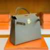Hermes Kelly Epsom Etoupe Grey Gold Hardware 28cm Full Handmade