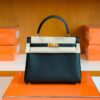 Hermes Kelly Togo CK89 Black Gold Hardware 25cm Full Handmade