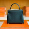 Hermes Kelly Togo CK89 Black Gold Hardware 25cm Full Handmade