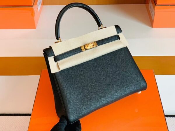mmexport1681810294721-1024x768-1 Hermes Kelly Togo CK89 Black Gold Hardware 25cm Full Handmade
