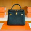 Hermes Kelly Togo CK89 Black Gold Hardware 25cm Full Handmade