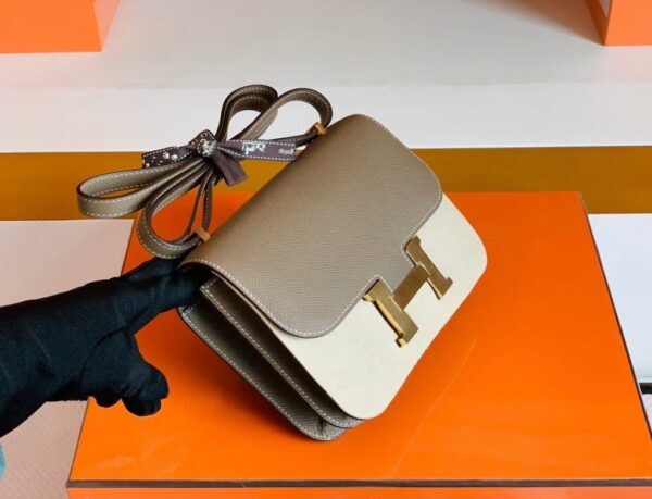 Hermes Constance Epsom CK18 Etoupe Grey Gold Hardware 18cm Full Handmade