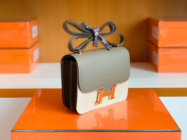 Hermes Constance Epsom CK18 Etoupe Grey Gold Hardware 18cm Full Handmade