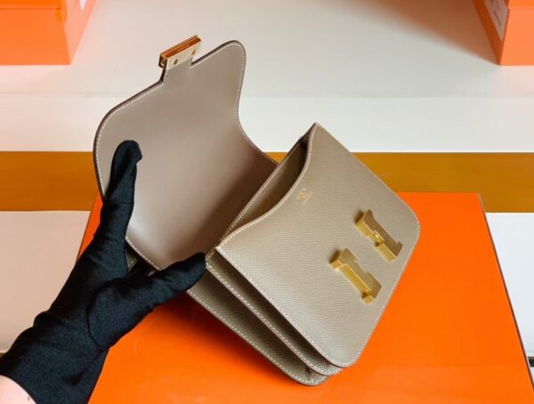Hermes Constance Epsom CK18 Etoupe Grey Gold Hardware 18cm Full Handmade