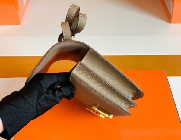 Hermes Constance Epsom CK18 Etoupe Grey Gold Hardware 18cm Full Handmade