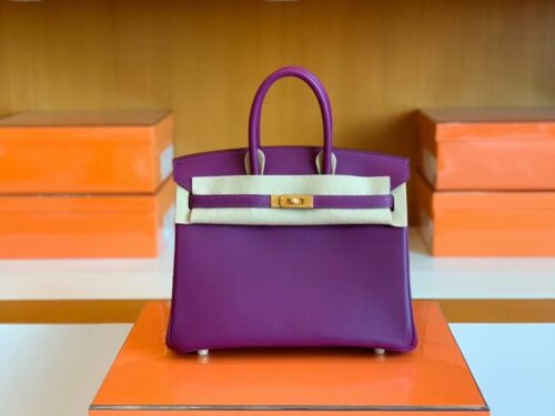Hermes Birkin Swift actiniae purple Gold Hardware 25cm Full Handmade