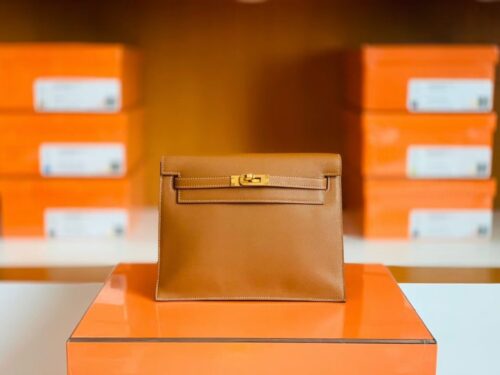 Hermes Kelly dance Evercolor Golden Brown Gold Hardware 22cm Full Handmade