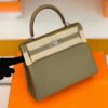 Hermes Kelly Togo etoupe grey Silver Hardware 25cm Full Handmade