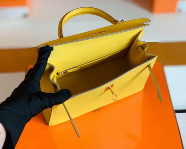 Hermes Kelly Epsom 9O Naples yellow Gold Hardware 25cm Full Handmade