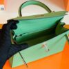Hermes Kelly Epsom 3i Avocado green Silver Hardware 25cm Full Handmade