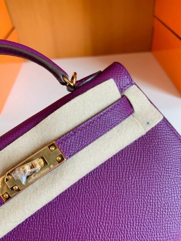 mmexport1683596769628-768x1024-1 Hermes Mini Kelly Epsom P9 actiniae purple Gold Hardware 19cm Full Handmade