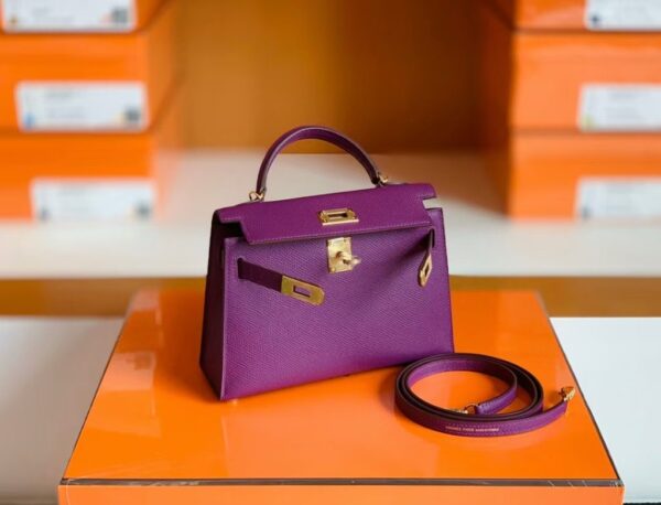 mmexport1683596812980-1024x781-1 Hermes Mini Kelly Epsom P9 actiniae purple Gold Hardware 19cm Full Handmade