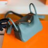 Hermes Mini Lindy Togo 63 Almond green Gold Hardware 19cm Full Handmade