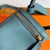Hermes Mini Lindy Togo 63 Almond green Gold Hardware 19cm Full Handmade