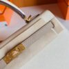Hermes Kelly Epsom Creamy White & s2 Trench Grey Gold Hardware 25cm Full Handmade