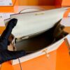 Hermes Kelly Epsom Creamy White & s2 Trench Grey Gold Hardware 25cm Full Handmade