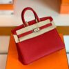 Hermes Birkin Togo Q5 Bright Red Silver Hardware 25cm Full Handmade