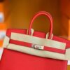 Hermes Birkin Togo Q5 Bright Red Silver Hardware 25cm Full Handmade