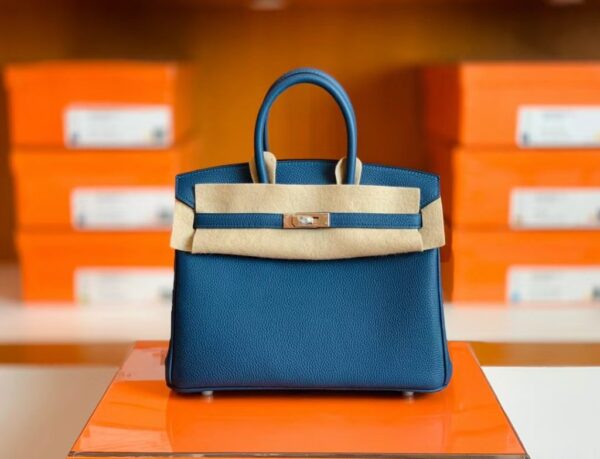 Hermes Birkin Togo S4 Deep blue Silver Hardware Phw 25cm Full Handmade