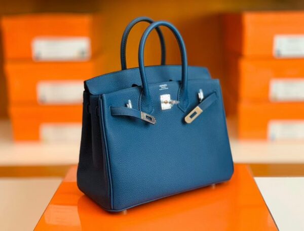 Hermes Birkin Togo S4 Deep blue Silver Hardware Phw 25cm Full Handmade