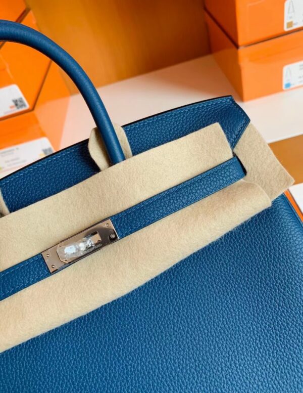 Hermes Birkin Togo S4 Deep blue Silver Hardware Phw 25cm Full Handmade