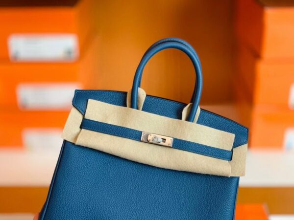 Hermes Birkin Togo S4 Deep blue Silver Hardware Phw 25cm Full Handmade
