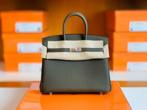 Hermes Birkin Togo CK46 charcoal grey Silver Hardware 25cm Full Handmade