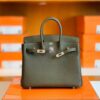 Hermes Birkin Togo CK46 charcoal grey Silver Hardware 25cm Full Handmade