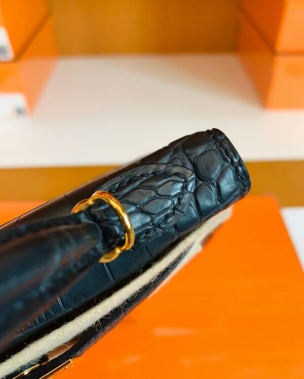 mmexport1683947651218-822x1024-1 Hermes Mini Kelly Matte Alligator ck84 Graphite grey Gold Hardware 19cm Full Handmade