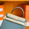 Hermes Kelly Epsom 63 Almond green Silver Hardware 25cm Full Handmade