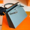 Hermes Kelly Epsom 63 Almond green Silver Hardware 25cm Full Handmade