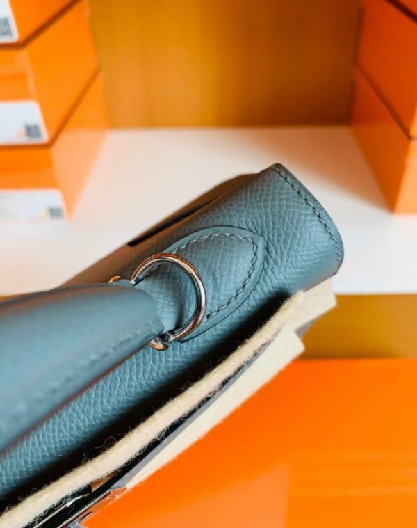 Hermes Kelly Epsom 63 Almond green Silver Hardware 25cm Full Handmade