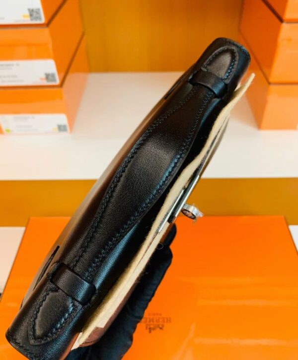 mmexport1686297640751-847x1024-1 Hermes Mini Kelly pochette Swift CK89 Black Silver Hardware 22cm Full Handmade