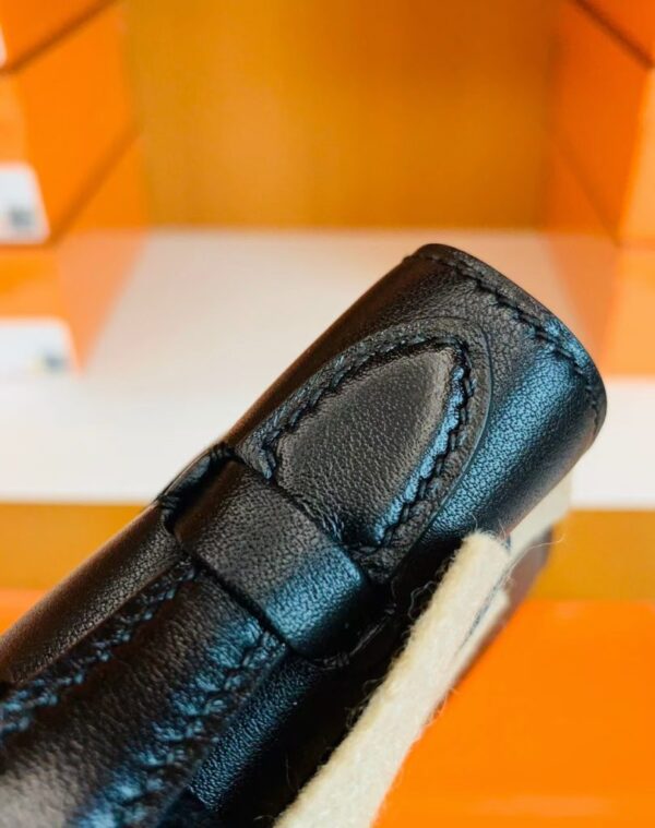 mmexport1686297642148-809x1024-1 Hermes Mini Kelly pochette Swift CK89 Black Silver Hardware 22cm Full Handmade