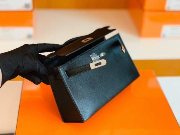 mmexport1686297643463-1024x768-1 Hermes Mini Kelly pochette Swift CK89 Black Silver Hardware 22cm Full Handmade