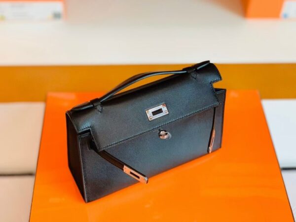 mmexport1686297644748-1024x768-1 Hermes Mini Kelly pochette Swift CK89 Black Silver Hardware 22cm Full Handmade
