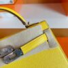 Hermes Mini Kelly Chevre 9O Naples yellow Silver Hardware 19cm Full Handmade