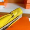 Hermes Mini Kelly Chevre 9O Naples yellow Silver Hardware 19cm Full Handmade