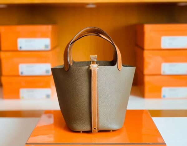mmexport1686297685233-1-1024x802-1 Hermes Picotin Togo CK18 Etoupe Grey & CK37 Golden Brown Gold Hardware 18cm Full Handmade
