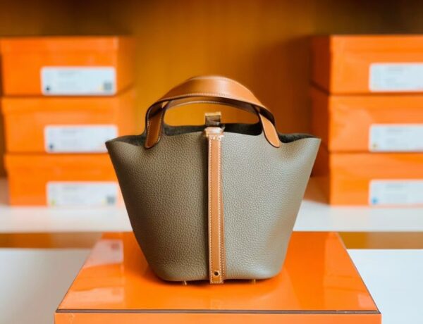 mmexport1686297687961-1-1024x785-1 Hermes Picotin Togo CK18 Etoupe Grey & CK37 Golden Brown Gold Hardware 18cm Full Handmade