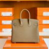Hermes Birkin Togo CK18 Etoupe Grey Silver Hardware 25cm Full Handmade